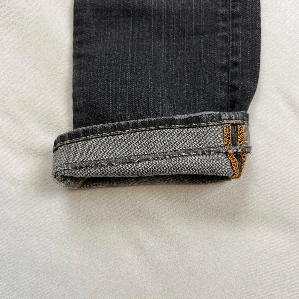 True Religion Billy Mens Straight Leg Jeans Gray Charcoal Stitch 29 70-5720M USA